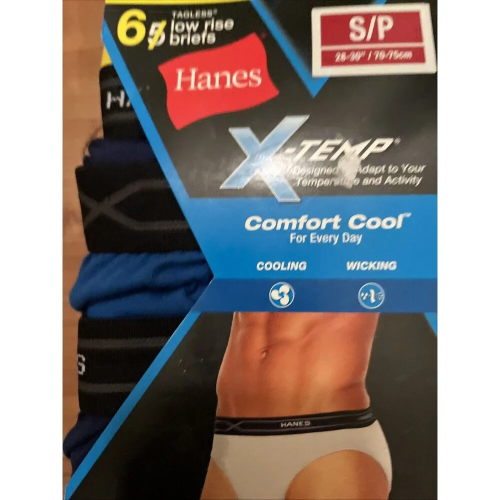 Hanes Premium Men's X-TEMP Comfort Cool Tagless 6 Low Rise Briefs Size S 28-30